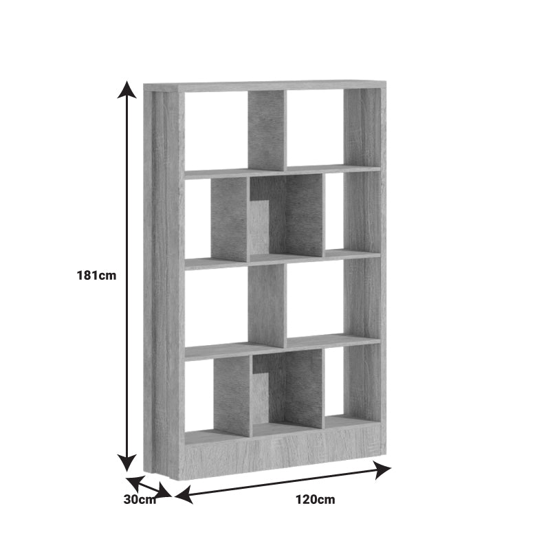 Bookcase Dividre pakoworld sonoma oak melamine 120x30x181cm