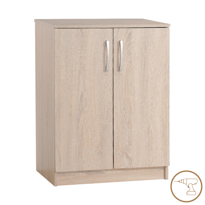 Shoe rack-cabinet Shordo melamine in natural color 60x40.5x80cm