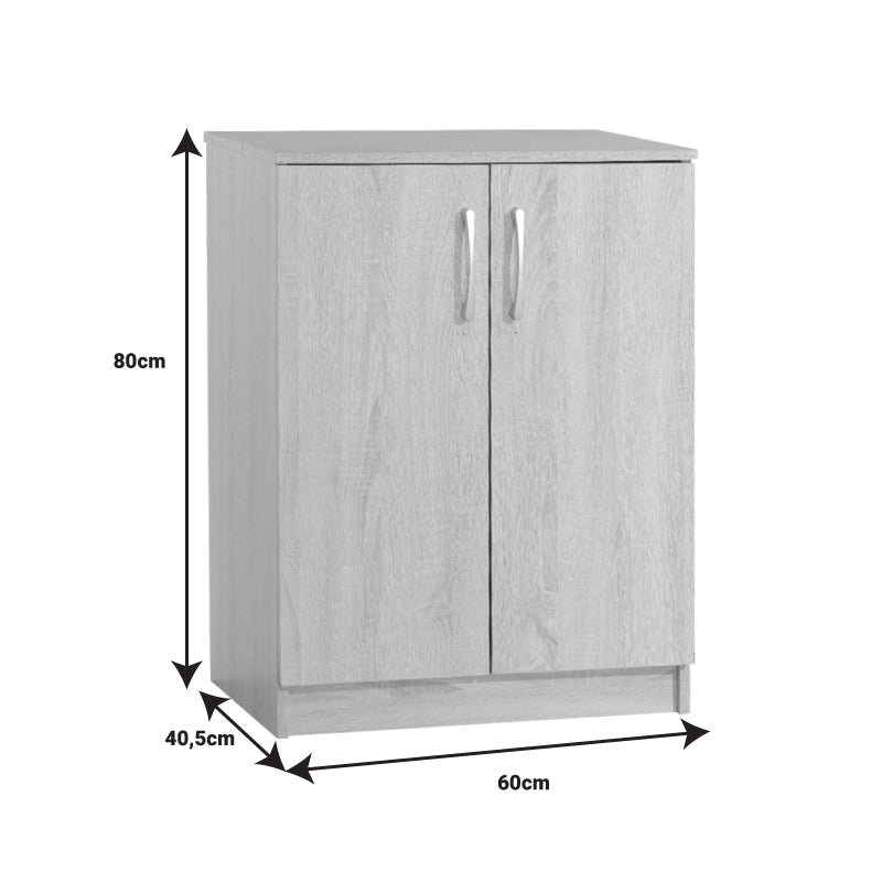 Shoe rack-cabinet Shordo melamine in natural color 60x40.5x80cm