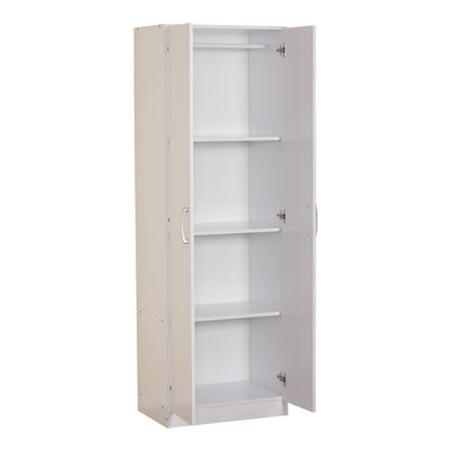 2 doors wardrobe Jonar pakoworld white color melamine 60x42x180cm