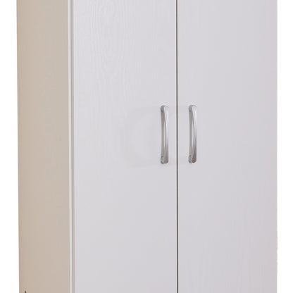 2 doors wardrobe Jonar pakoworld white color melamine 60x42x180cm