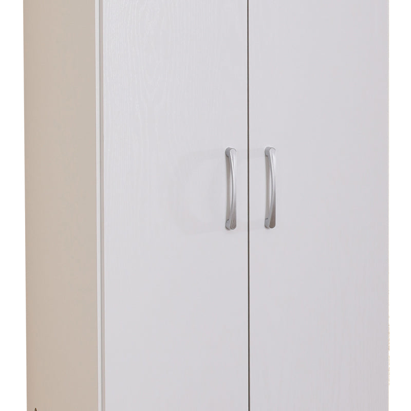 2 doors wardrobe Jonar pakoworld white color melamine 60x42x180cm