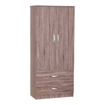 Zelia pakoworld two-leaf wardrobe with 2 drawers walnut color 79x42x180cm