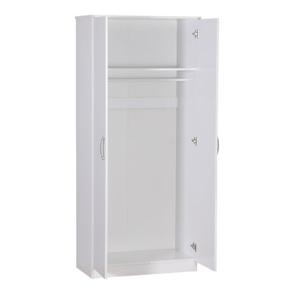 Zelia pakoworld two-leaf wardrobe in white  shade 79x42x180cm