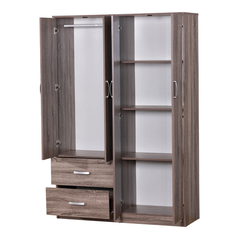 Zelia pakoworld four-leaf wardrobe with 2 drawers in sonoma-oak shade 120x42x180cm