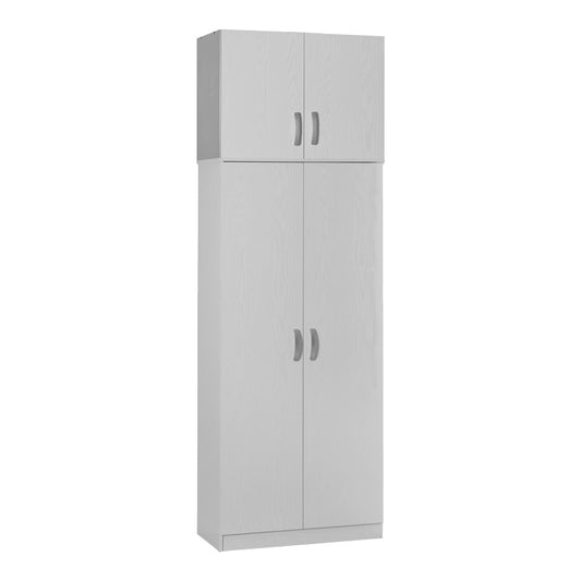 2 door wardrope and cabinet Zelia pakoworld in white color 79x42x240cm