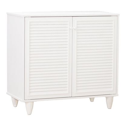 Shoe cabinet Ronan in white color 70.5x35x.66cm