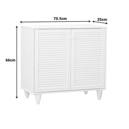Shoe cabinet Ronan in white color 70.5x35x.66cm