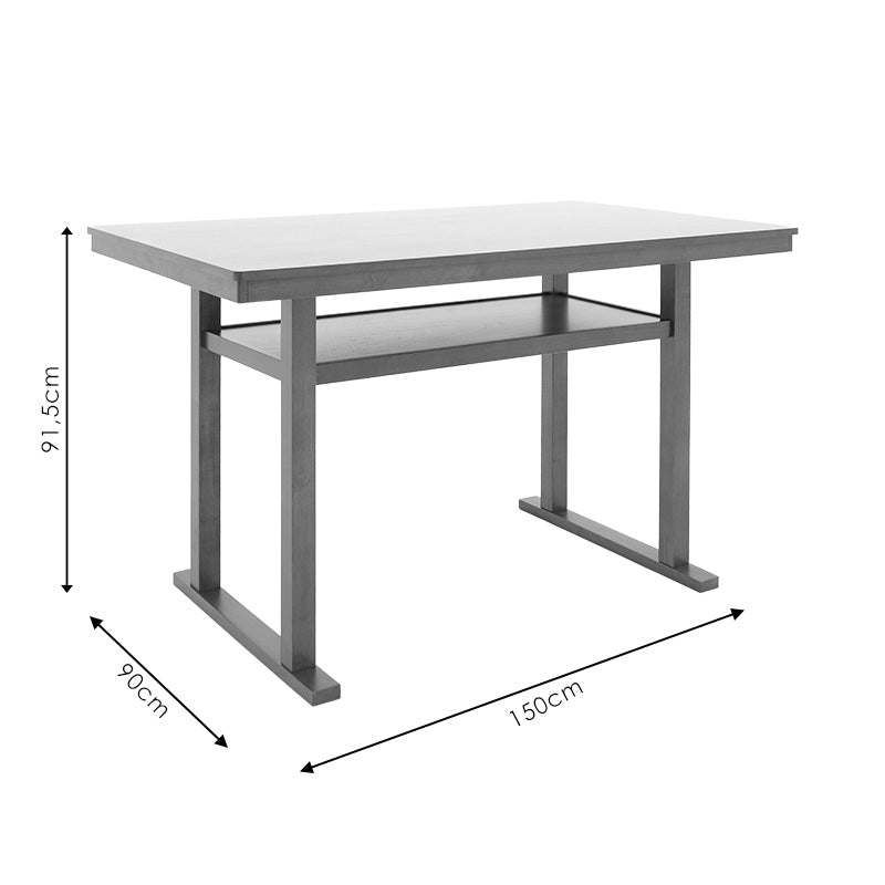 Bar table Tenor pakoworld natural wood rubberwood-MDF walnut 150x90x91.5cm