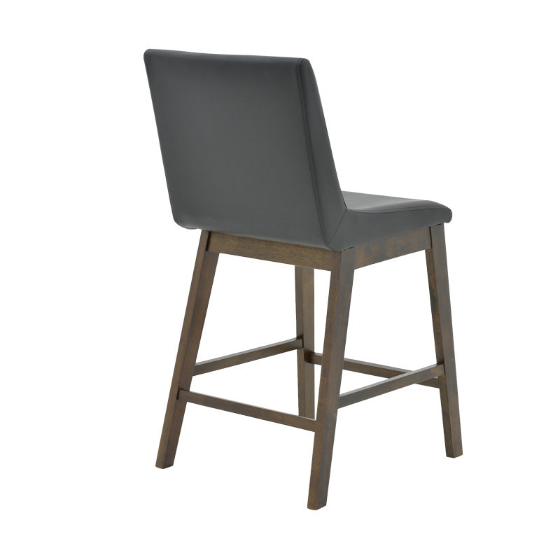 Bar stool Siera pakoworld black artificial leather - legs rubberwood walnut 45x58x95cm