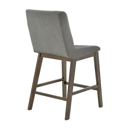 Bar stool Siera pakoworld dark gray fabric - walnut rubberwood legs 45x58x95cm