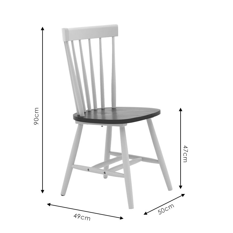 Larus pakoworld natural wood rubberwood anthracite chair-white 50x49x90cm