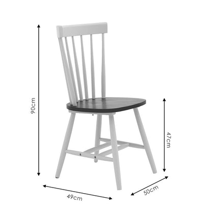 Larus pakoworld natural wood rubberwood anthracite chair-white 50x49x90cm