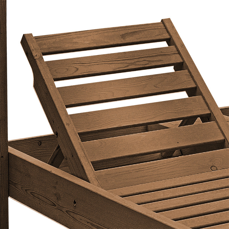 Pakoworld Dual 2-seater deckchair with walnut solid wood canopy