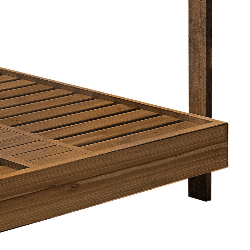 Pakoworld Dual 2-seater deckchair with walnut solid wood canopy