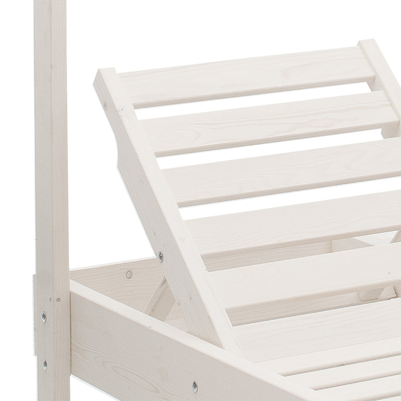 Pakoworld Dual 2-seater deckchair with whitel solid wood canopy