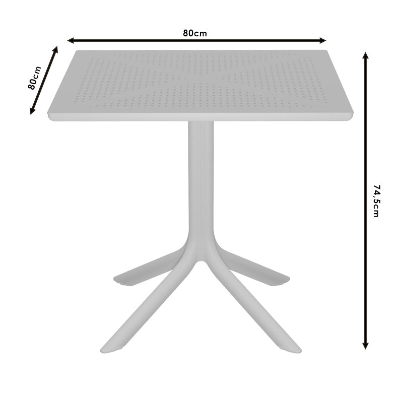 Groovy pakoworld PP table in cappucino color 80x80x74.5cm