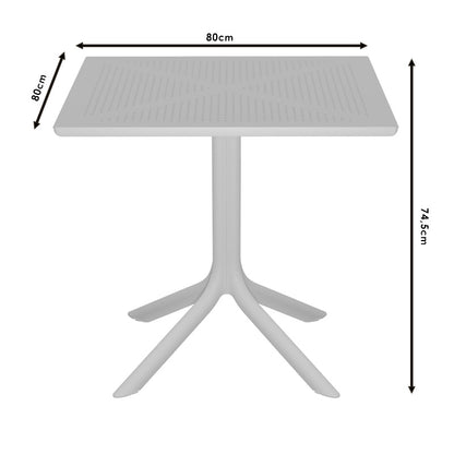 Groovy pakoworld PP table in cappucino color 80x80x74.5cm