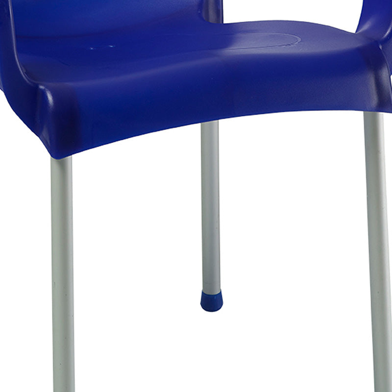 Armchair Feast pakoworld PP color dark blue-aluminum leg