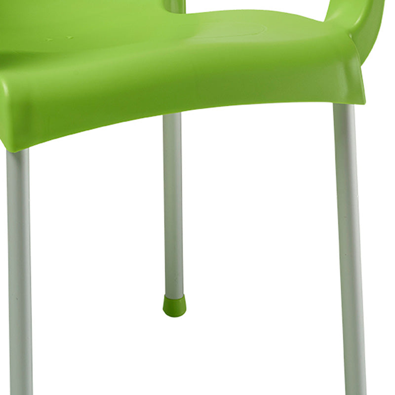 Armchair Feast pakoworld PP color green-aluminum leg