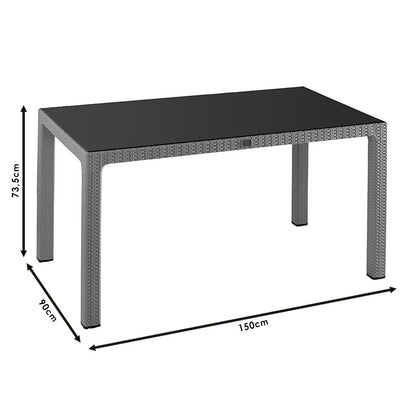 Table Explore pakoworld with UV protection PP color brown 150x90x73.5cm