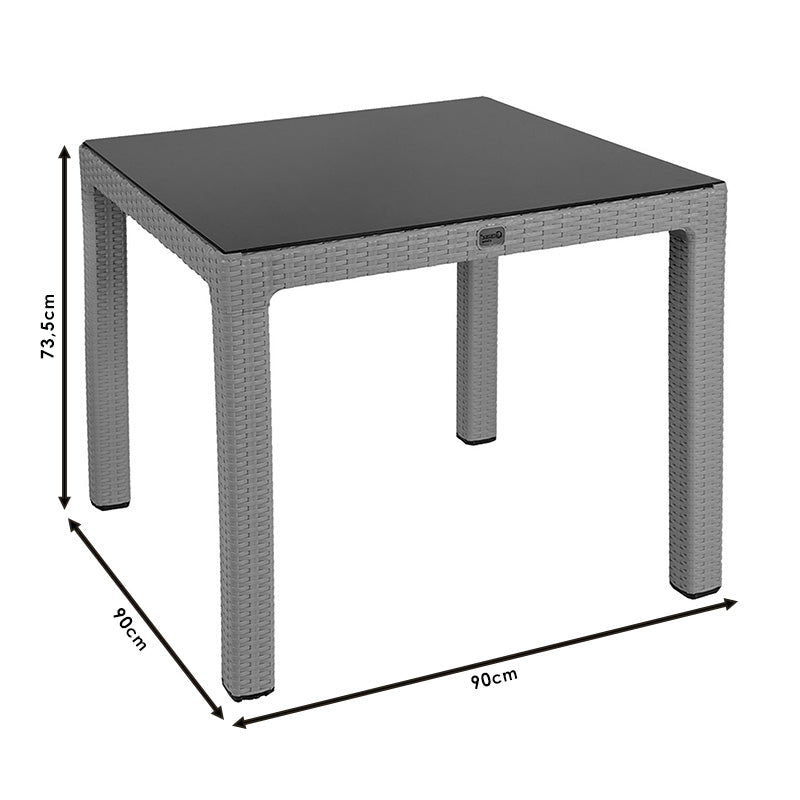 Table Explore with UV protection PP color cappucino 90x90x73.5cm