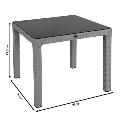 Table Explore with UV protection PP color cappucino 90x90x73.5cm