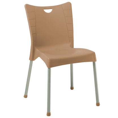 Chair Crafted pakoworld PP color cappucino - aluminium leg