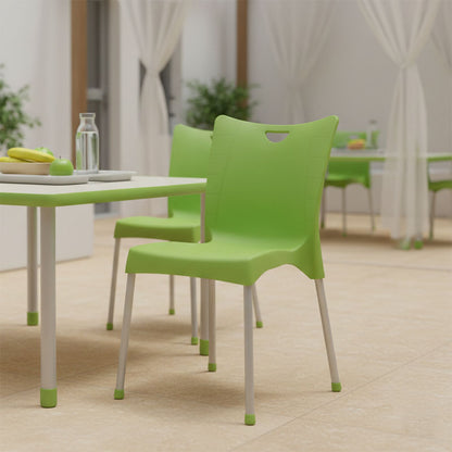 Chair Crafted PP color green - aluminium leg