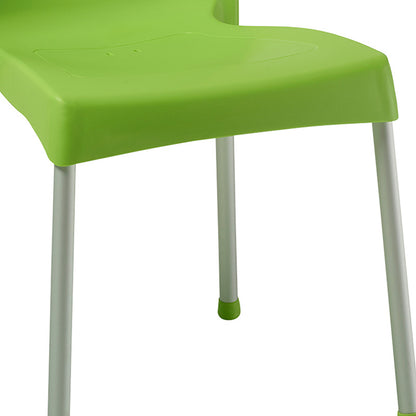 Chair Crafted PP color green - aluminium leg