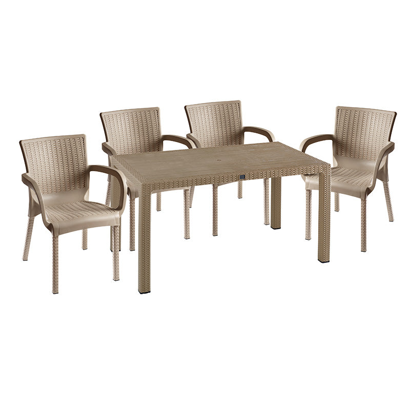 Dining set Explore-Festive pakoworld set 5pieces PP cappuccino150x90x73.5cm