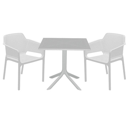 Dining set Groovy-Integral pakoworld set 3pieces PP white 80x80x74,5cm