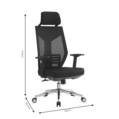 Manager office chair Commend pakoworld with fabric mesh in black colour