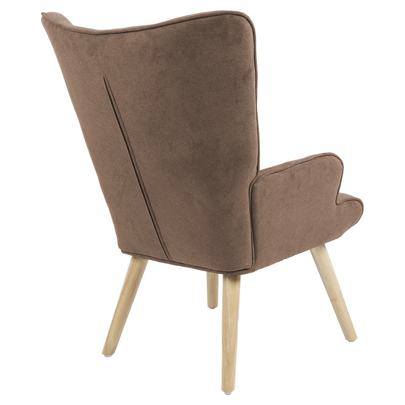 Armchair Fluffy fabric brown-natural 75x69x96cm