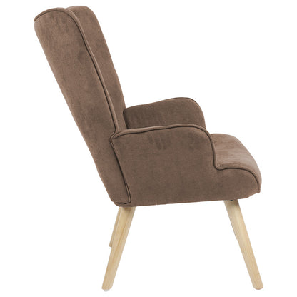 Armchair Fluffy fabric brown-natural 75x69x96cm