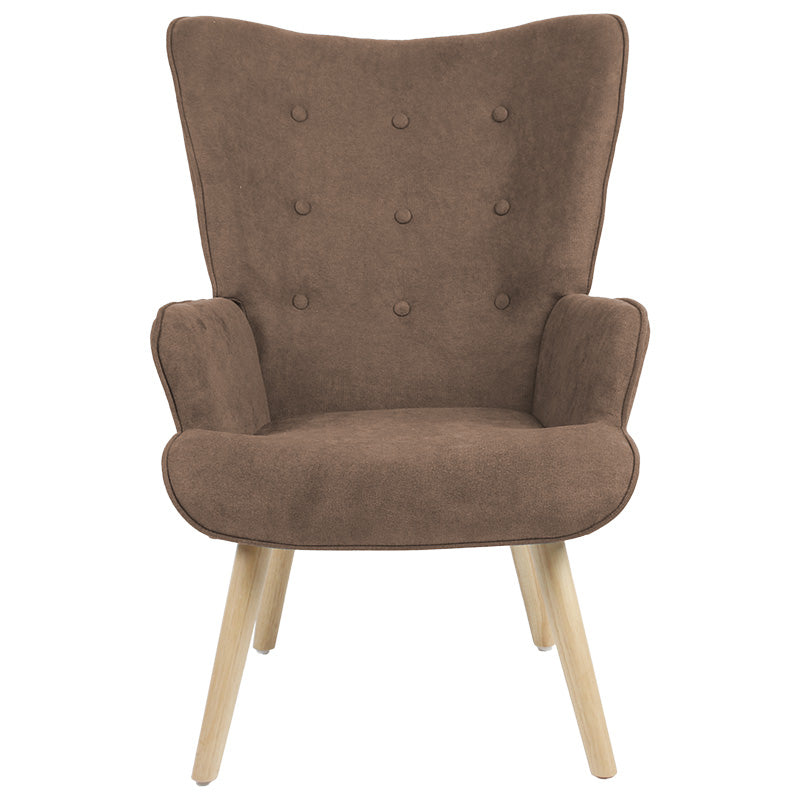 Armchair Fluffy fabric brown-natural 75x69x96cm