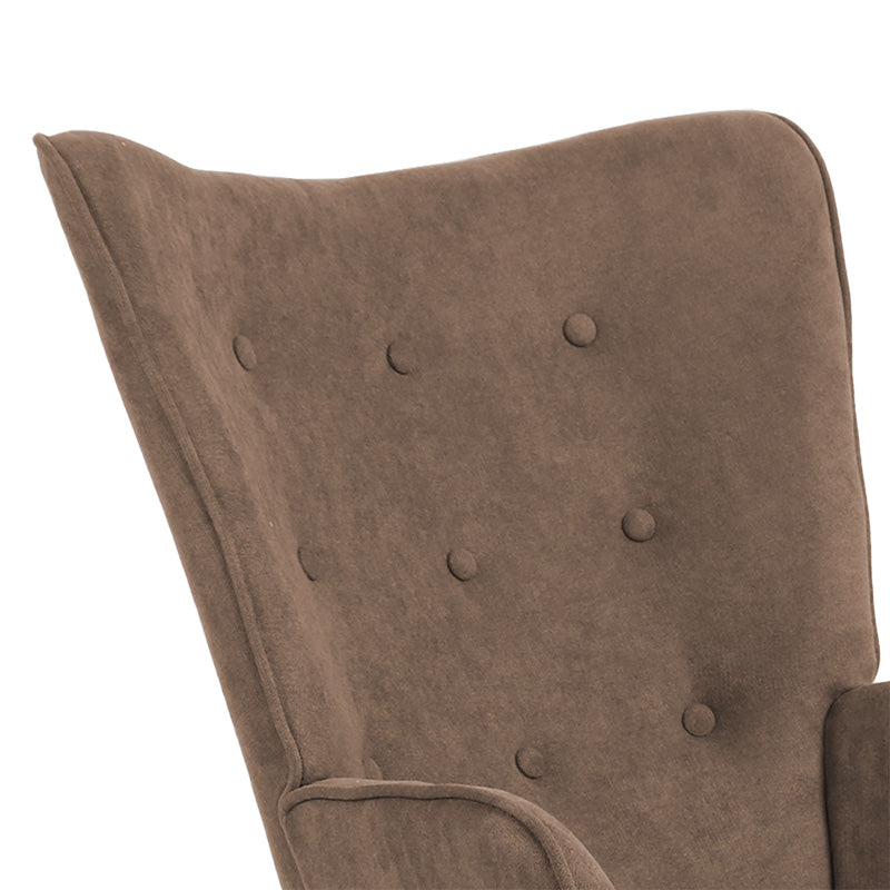 Armchair Fluffy fabric brown-natural 75x69x96cm