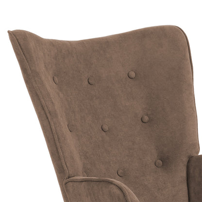 Armchair Fluffy fabric brown-natural 75x69x96cm