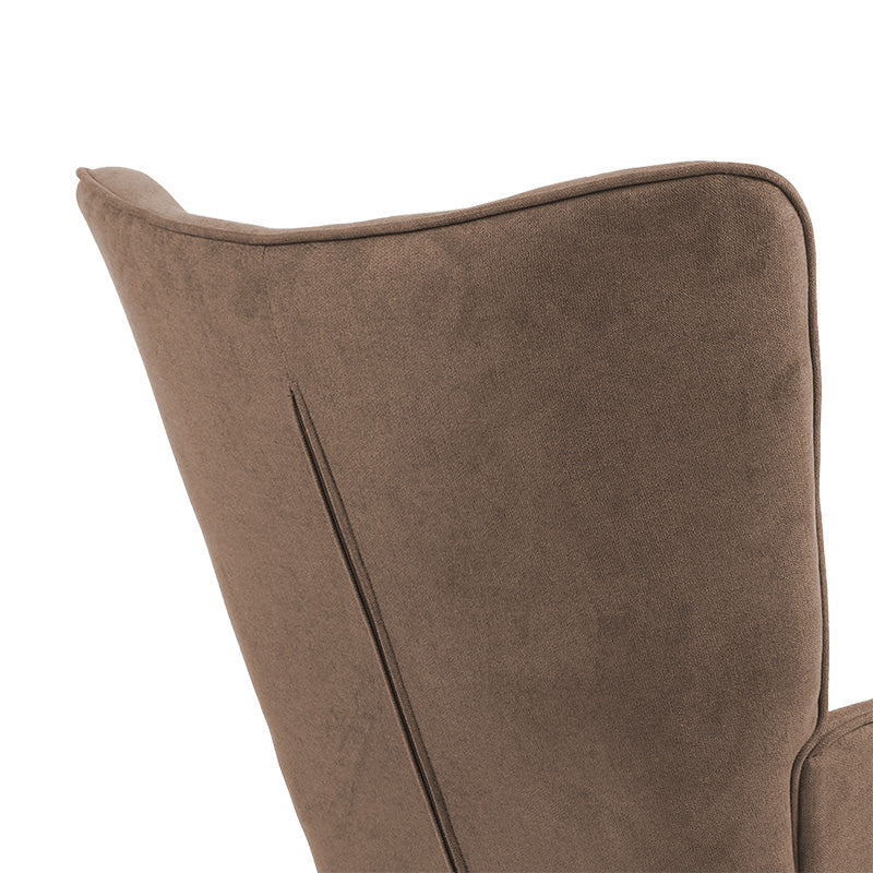 Armchair Fluffy fabric brown-natural 75x69x96cm
