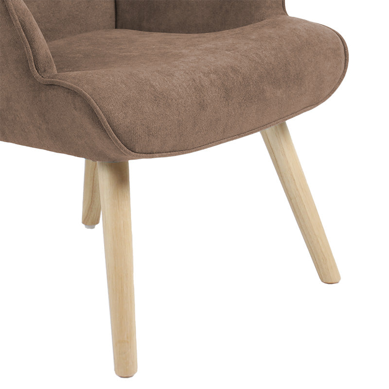 Armchair Fluffy fabric brown-natural 75x69x96cm