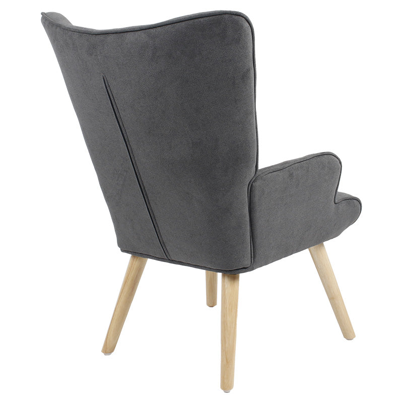 Armchair Fluffy pakoworld fabric anthracite-natural 75x69x96cm