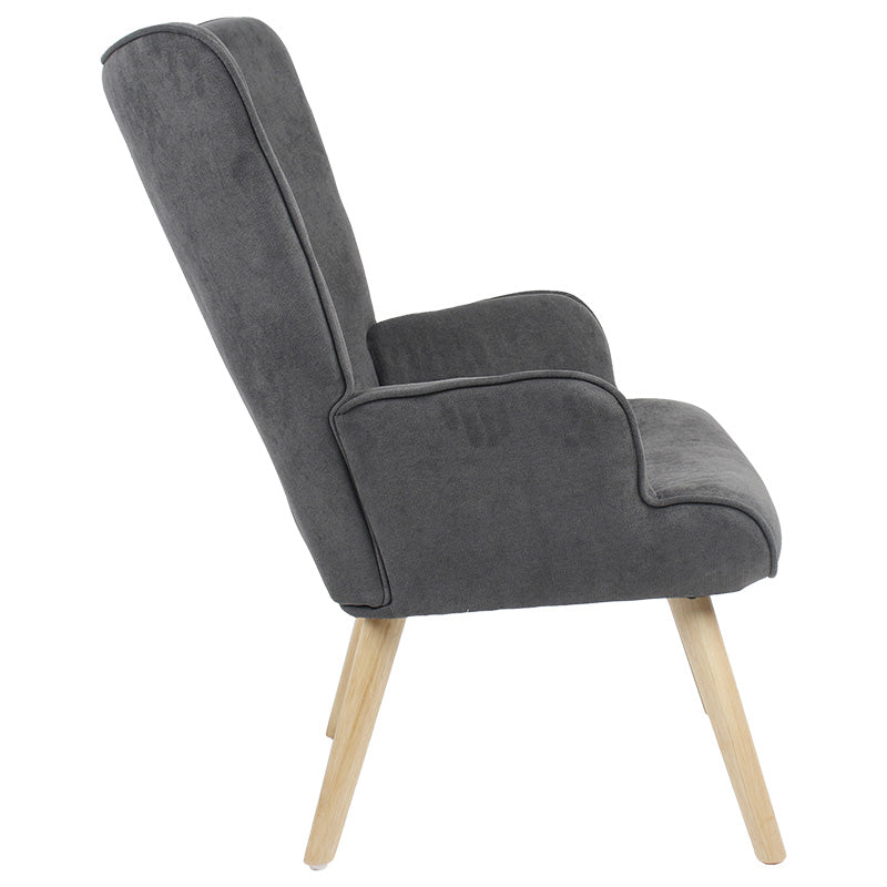 Armchair Fluffy fabric anthracite-natural 75x69x96cm