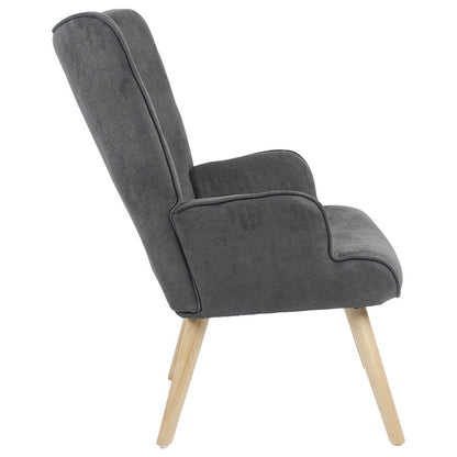 Armchair Fluffy fabric anthracite-natural 75x69x96cm