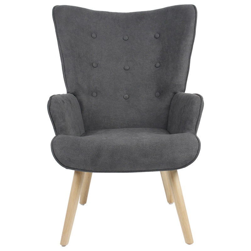 Armchair Fluffy pakoworld fabric anthracite-natural 75x69x96cm