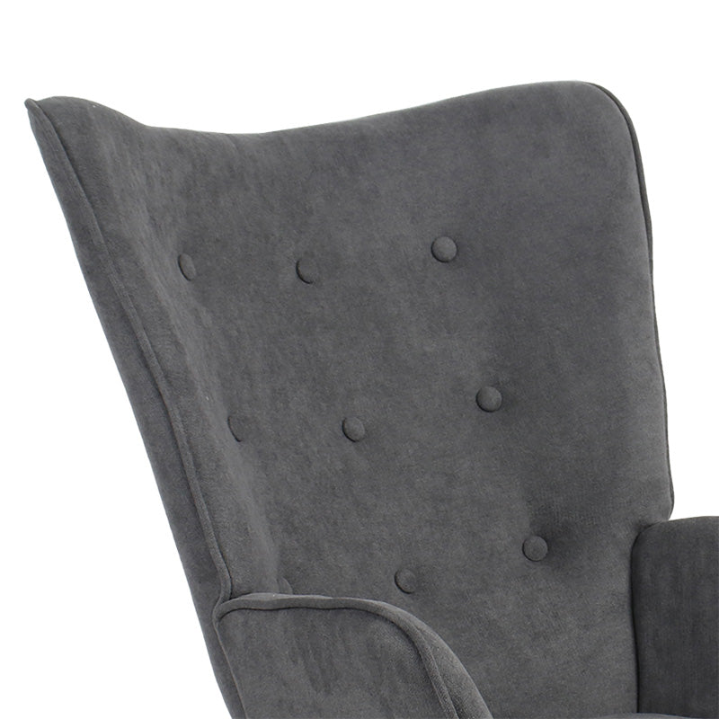 Armchair Fluffy pakoworld fabric anthracite-natural 75x69x96cm