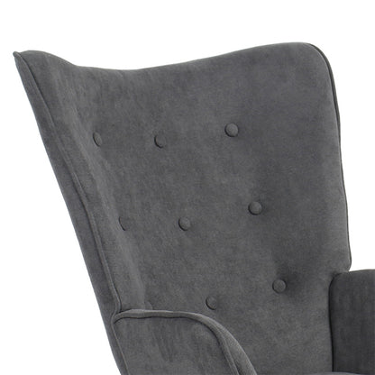 Armchair Fluffy fabric anthracite-natural 75x69x96cm