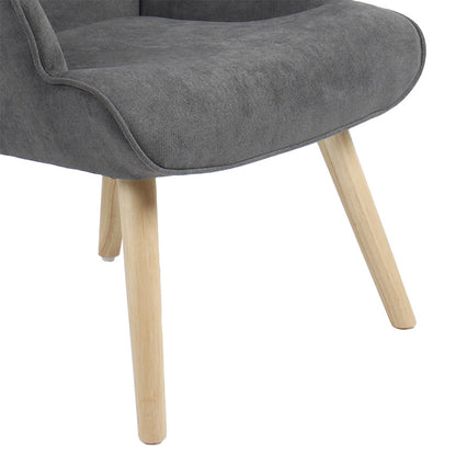 Armchair Fluffy fabric anthracite-natural 75x69x96cm
