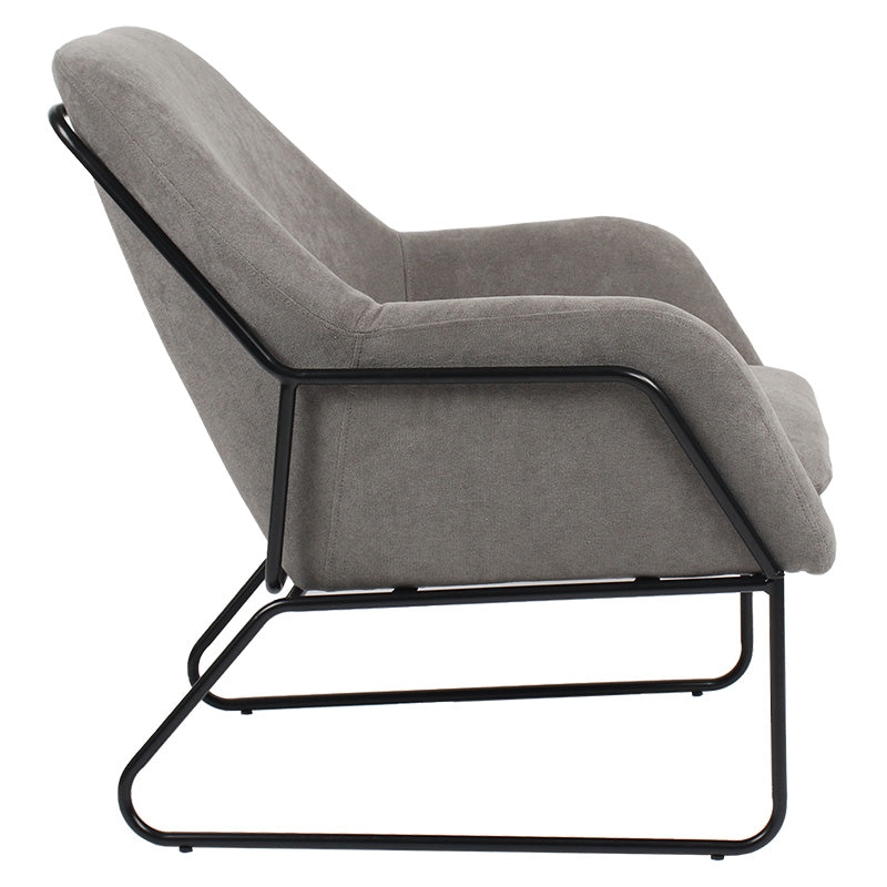 Armchair Indelible pakoworld fabric grey-black 76x67x81cm