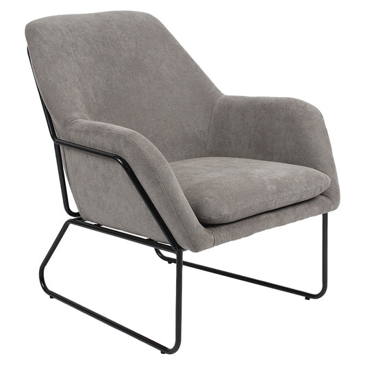 Armchair Indelible pakoworld fabric grey-black 76x67x81cm