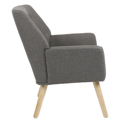 Armchair Likable pakoworld fabric grey natural 67x89x86cm